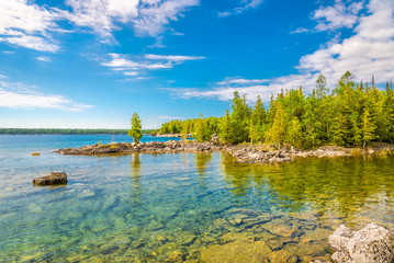 Wall Mural - View at the nature of Bruce Peninsula National Park near Dunks Point, Tobermory - Canada