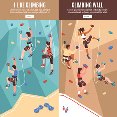 Wall Mural - Climbing Vertical Banners Set