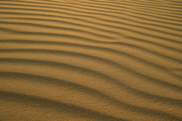  Beautiful abstract pattern of desert sand ripples in the evening sunlight at Huacachina sand dune in Peru