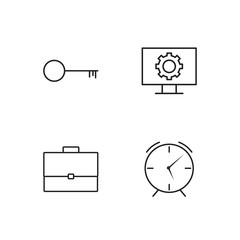 business simple outlined icons set