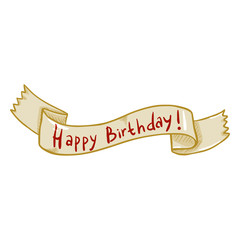 Wall Mural - Vector Single Ribbon with Text - Happy Birthday