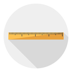 Fototapete - Ruler icon. Flat design style modern vector illustration. Isolated on stylish color background. Flat long shadow icon. Elements in flat design.