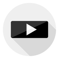 Fototapete - play button icon. Flat design style modern vector illustration. Isolated on stylish color background. Flat long shadow icon. Elements in flat design.
