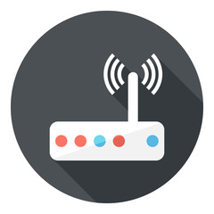 Fototapete - wifi icon. Flat design style modern vector illustration. Isolated on stylish color background. Flat long shadow icon. Elements in flat design.