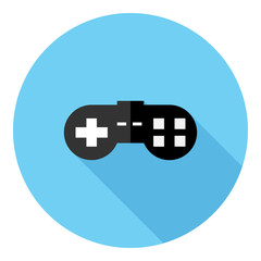 Fototapete - Video game console icon. Flat design style modern vector illustration. Isolated on stylish color background. Flat long shadow icon. Elements in flat design.