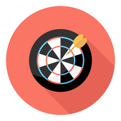 Fototapete - dartboard icon . Flat design style modern vector illustration. Isolated on stylish color background. Flat long shadow icon. Elements in flat design.