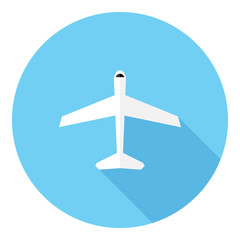 Fototapete - airplane icon . Flat design style modern vector illustration. Isolated on stylish color background. Flat long shadow icon. Elements in flat design.