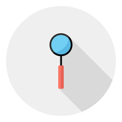 Fototapete - magnifying glass icon . Flat design style modern vector illustration. Isolated on stylish color background. Flat long shadow icon. Elements in flat design.