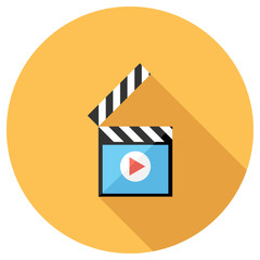 Fototapete - Clapperboard icon. Elements in flat design.