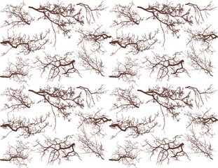 seamless pattern with tree branches silhouette (vector illustration).