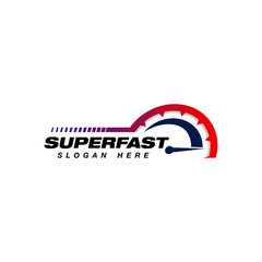 speed vector logo design. speedometer icon symbol design template