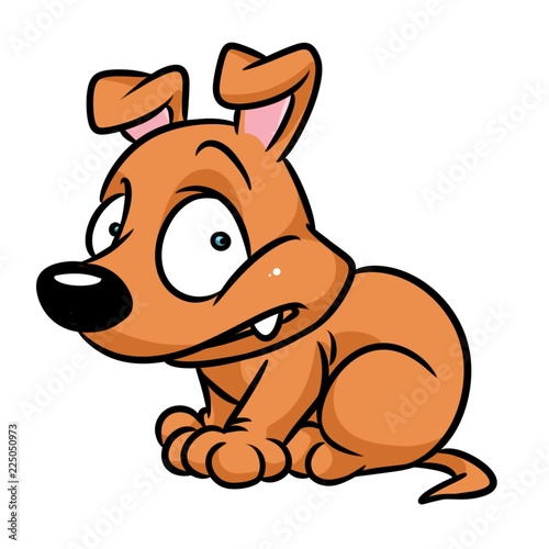 Fotografía Frightened little Dogs cartoon illustration isolated image animal character