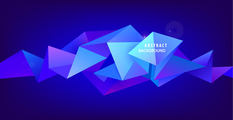 Poster - Vector astract 3d geometric shape isolated. Faceted, crystal, origami triangles background. Use for banner, cover, brochure, flyer, web app