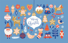 Christmas Holiday Element Set For Graphic And Web Design