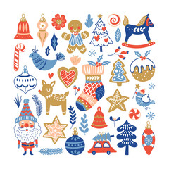 christmas holiday element set for graphic and web design