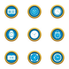 Poster - Duration icons set. Flat set of 9 duration vector icons for web isolated on white background