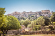 Panorama of the Agora overlooking famous Acropolis hill, Athens, Greece