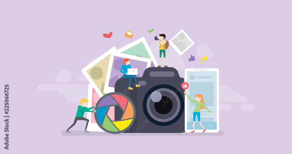 Global Warming Pollution Tiny People Character Concept Vector ...