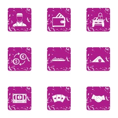 Poster - Tip icons set. Grunge set of 9 tip vector icons for web isolated on white background
