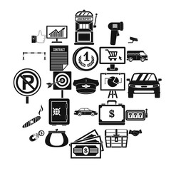 Poster - Piece of money icons set. Simple set of 25 piece of money vector icons for web isolated on white background
