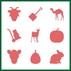 farm icon. goat and camel vector icons in farm set. Use this illustration for farm works.