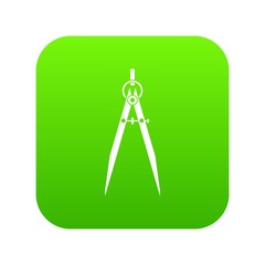 Poster - Compass for drawing and delineation icon digital green for any design isolated on white vector illustration