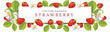 Vector strawberry horizontal banner with flowers. Vector