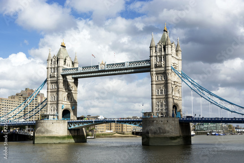 Fotografie, Obraz Tower bridge over the river Thames in London city in 19
