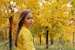 © Худеть нездорово Заб - little girl model posing in autumn forest, child playing in Park