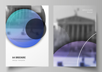 Wall Mural - the vector layout of a4 format modern cover mockups design templates for brochure, magazine, flyer, 