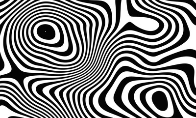 Fototapete - Stylized black and white striped zebra background. Fabric geometric.
