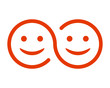 Two smiling faces icon - stock vector