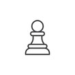 Chess pawn outline icon. linear style sign for mobile concept and web design. chess piece simple line vector icon. Symbol, logo illustration. Pixel perfect vector graphics