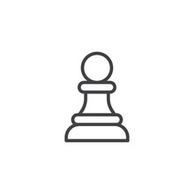 Chess Pawn Outline Icon. Linear Style Sign For Mobile Concept And Web Design. Chess Piece Simple Line Vector Icon. Symbol, Logo Illustration. Pixel Perfect Vector Graphics