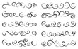 © andrej - Swirl set of vector graphic elements for design, postcard, menu, wedding invitation, romantic style. Floral set of curls and scrolls. Vector illustration dividers and borders.