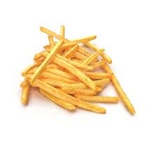Pile Of French Fries Isolated On White Background. 3D Illustration