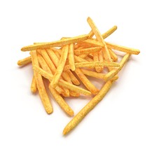Pile Of French Fries Isolated On White Background. 3D Illustration