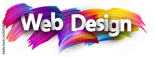 Fotografía Web design paper poster with colorful brush strokes.