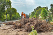 Removal of vegetation in South-Berlin as preparation for the broadening railroad line for the rail connection between Berlin and Dresden, Germany