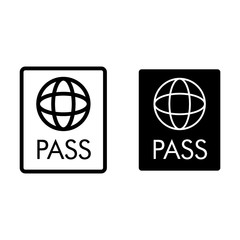 Poster - Passport line and glyph icon. Document vector illustration isolated on white. Identification outline style design, designed for web and app. Eps 10.