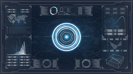 Aufkleber -  Vector background abstract technology communication concept. Futuristic interface hud design. Abstract digital background.