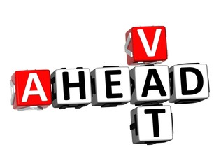 Poster - 3D Rendering Crossword Vat Ahead ver white background