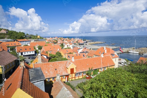 Aerial view of small town -...