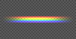 Vector Rainbow Straight Line, Shining Illustration on Dark Background, Transparent Line.