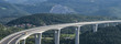 In an elegant curve the bridge of highway A1 in Slovenia swings in Kastelec towards the coast