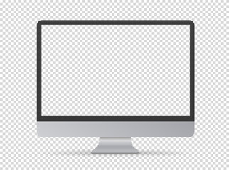 Poster - Modern computer monitor vector mockup. Vector object isolated on transparent background