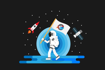 Wall Mural - astronaut with planet design.vector and illustration