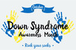 Down syndrome awareness month card or background. vector illustration.