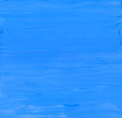 Poster - Blue clean and solid background with oil paint texture. Smooth surface made with a palette knife. Oil Painting On Glass.