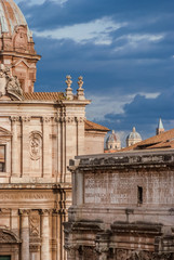 Wall Mural - Rome ancient architecture in the city historic center